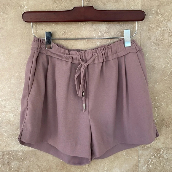 Lulus Jest Summer Mauve Drawstring Shorts Summer Elastic Waist Pockets Size S - Picture 2 of 12
